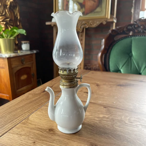Antiek wit porseleinen olielamp theepotje - 51Dnspod | Smaakvolle damp – Verzendkosten vrij vanaf 40€