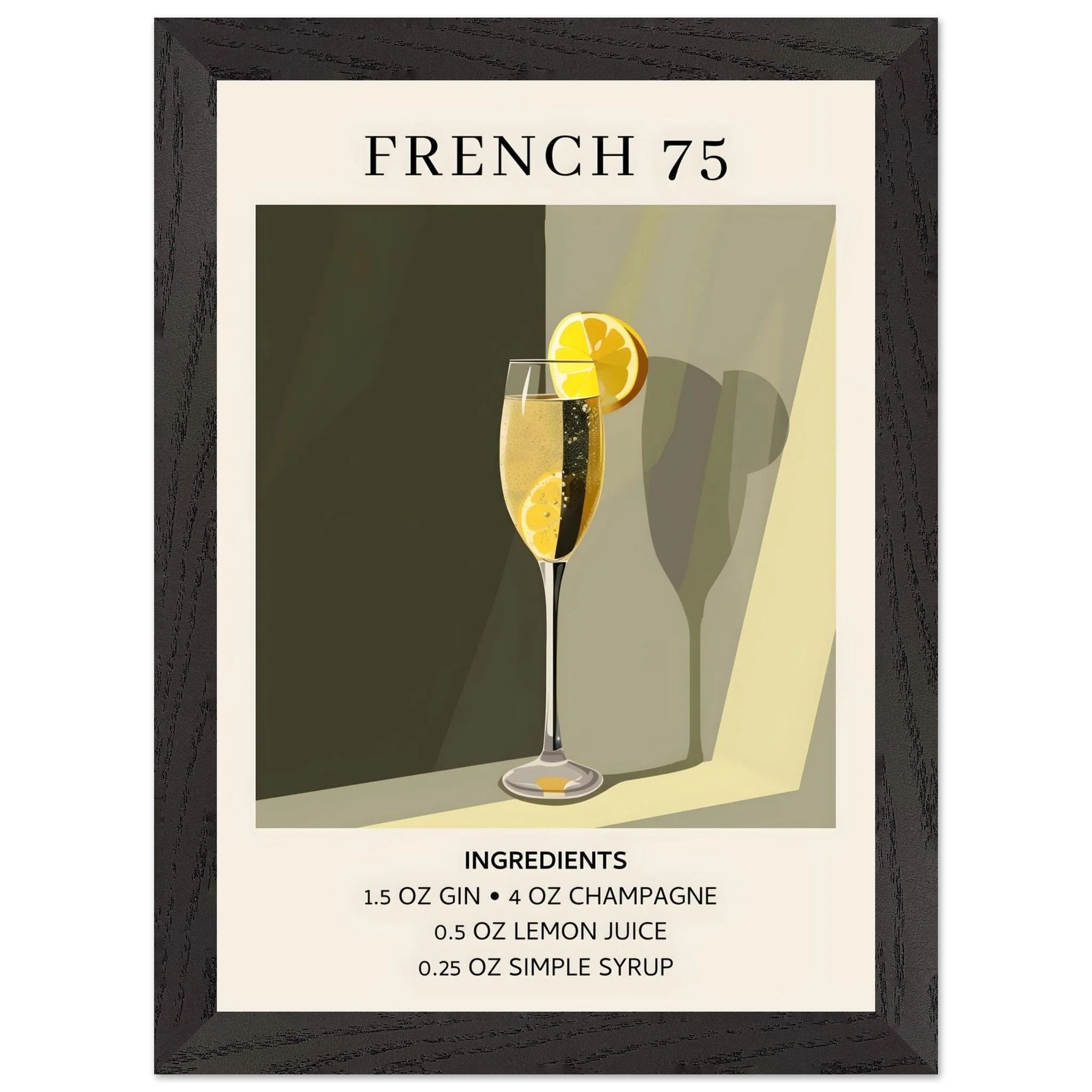 Artfulprints Poster met Lijst French 75 cocktail - Ingrediënten - A4 21x29.7 cm - Groen - 51Dnspod | Smaakvolle damp – Verzendkosten vrij vanaf 40€ Artfulprints Poster met Lijst French 75 cocktail - Ingrediënten - A4 21x29.7 cm - Groen - 51Dnspod | Smaakvolle damp – Verzendkosten vrij vanaf 40€