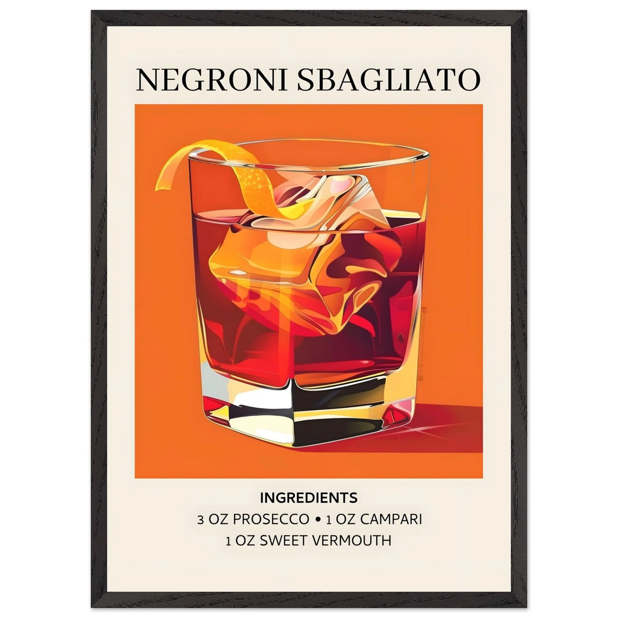 Artfulprints Poster met Lijst Negroni Sbagliato cocktail - Ingrediënten - 50x70 cm - Oranje - 51Dnspod | Smaakvolle damp – Verzendkosten vrij vanaf 40€ Artfulprints Poster met Lijst Negroni Sbagliato cocktail - Ingrediënten - 50x70 cm - Oranje - 51Dnspod | Smaakvolle damp – Verzendkosten vrij vanaf 40€