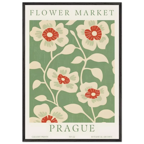 Artfulprints Poster met Lijst Flower market - Prague I - 70x100 cm - Meerkleurig - 51Dnspod | Smaakvolle damp – Verzendkosten vrij vanaf 40€