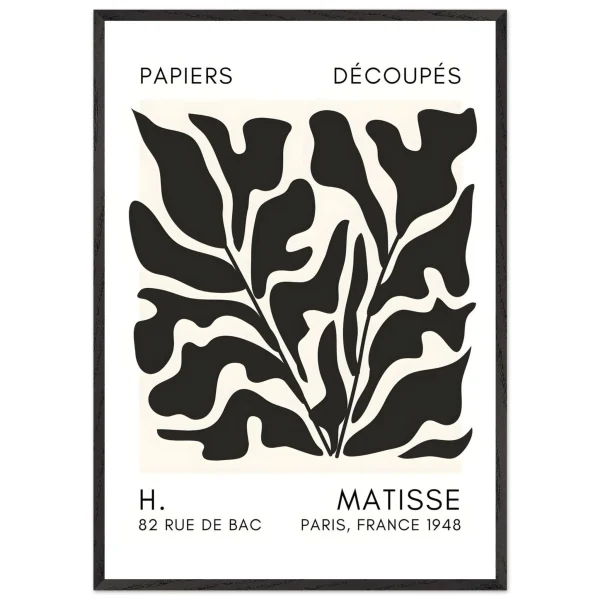 Artfulprints Poster met Lijst Matisse – Seabed shapes black - 70x100 cm - Zwart - 51Dnspod | Smaakvolle damp – Verzendkosten vrij vanaf 40€