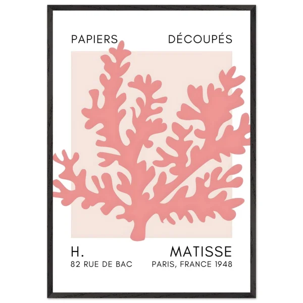 Artfulprints Poster met Lijst Matisse – Aqua bloom taupe - 70x100 cm - Taupe - 51Dnspod | Smaakvolle damp – Verzendkosten vrij vanaf 40€