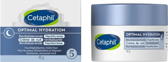 Cetaphil Optimal Hydration Herstellende Nachtcrème - 48 gr - 51Dnspod | Smaakvolle damp – Verzendkosten vrij vanaf 40€