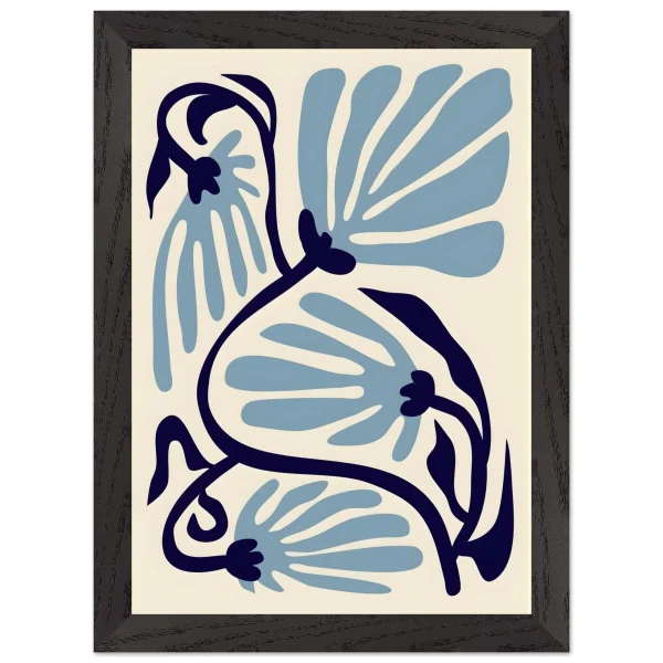 Artfulprints Poster met Lijst Matisse – Ode to a turquoise flower - A4 21x29.7 cm - Turquoise - 51Dnspod | Smaakvolle damp – Verzendkosten vrij vanaf 40€