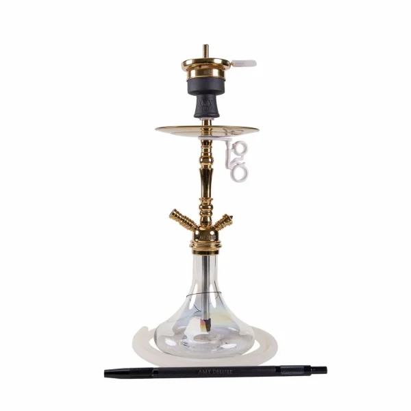 Amy Deluxe Middle Globe R 056 Goud – Exclusieve Waterpijp Transparante Vaas - 51Dnspod | Smaakvolle damp – Verzendkosten vrij vanaf 40€
