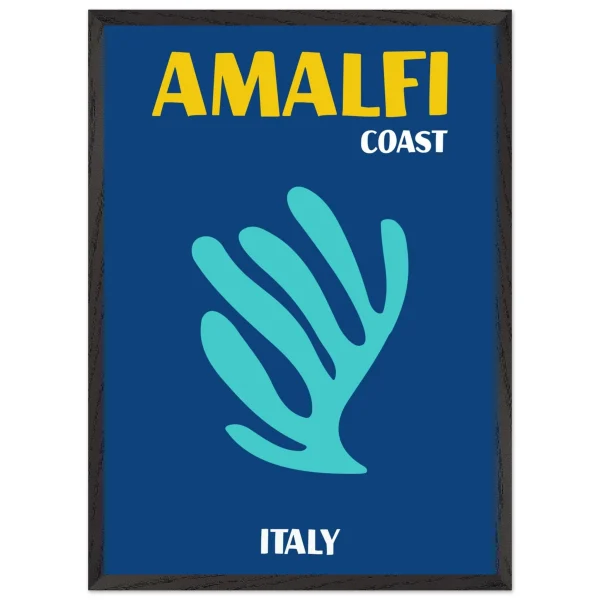 Artfulprints Poster met Lijst Italië - Amalfi - 50x70 cm - Blauw - 51Dnspod | Smaakvolle damp – Verzendkosten vrij vanaf 40€