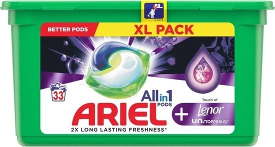 Ariel Wasmiddel Allin1 Pods+ Touch of Lenor 33 stuks - Verpakking beschadigd - 51Dnspod | Smaakvolle damp – Verzendkosten vrij vanaf 40€