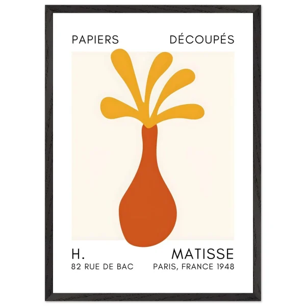 Artfulprints Poster met Lijst Matisse - Ocean flower yellow - 50x70 cm - Geel - 51Dnspod | Smaakvolle damp – Verzendkosten vrij vanaf 40€