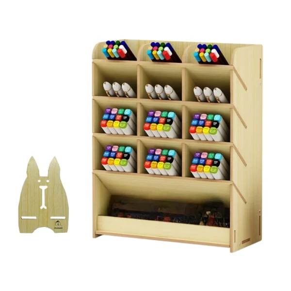 Bureau Organizer Hout - Licht bruin - Pennenbakje - Desk Organizer - Pennenhouder - 51Dnspod | Smaakvolle damp – Verzendkosten vrij vanaf 40€
