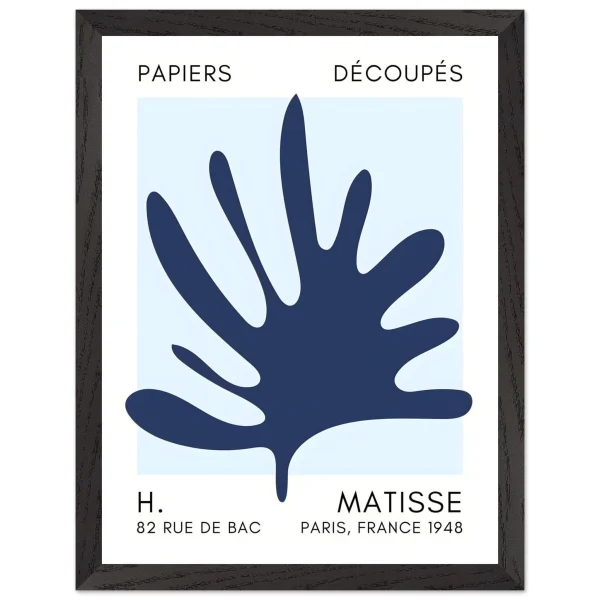Artfulprints Poster met Lijst Matisse – Coral drift navy blue I - 30x40 cm - Blauw - 51Dnspod | Smaakvolle damp – Verzendkosten vrij vanaf 40€