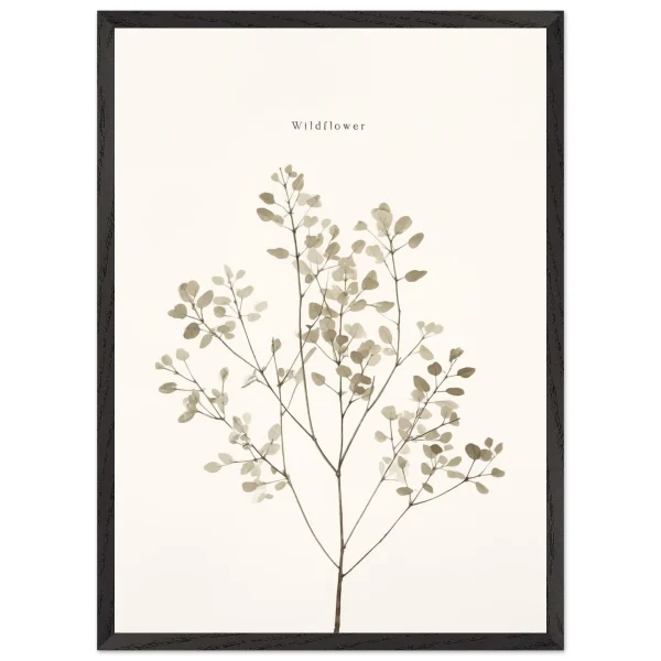 Artfulprints Poster met Lijst Wildflower - 50x70 cm - Taupe - 51Dnspod | Smaakvolle damp – Verzendkosten vrij vanaf 40€