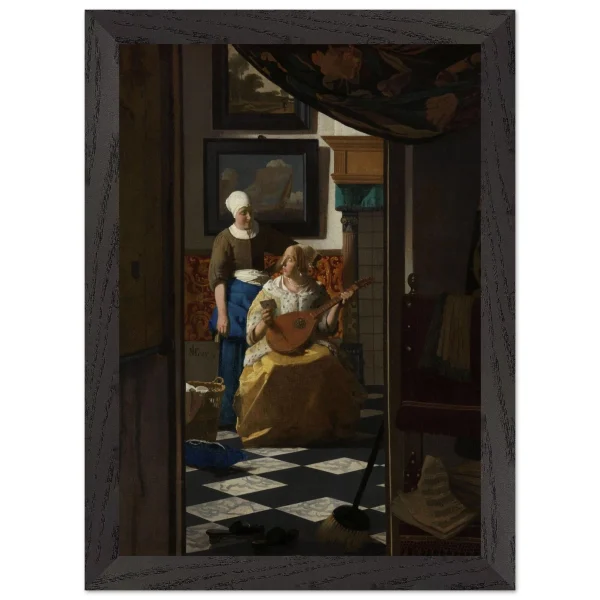 Artfulprints Poster met Lijst Johannes Vermeer - De liefdesbrief - A4 21x29.7 cm - Bruin - 51Dnspod | Smaakvolle damp – Verzendkosten vrij vanaf 40€