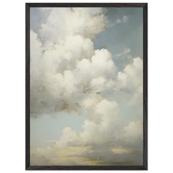 Artfulprints Poster met Lijst The clouds - 50x70 cm - Wit - 51Dnspod | Smaakvolle damp – Verzendkosten vrij vanaf 40€