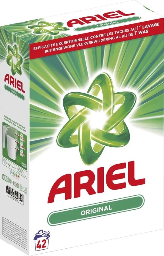 Ariel Regular Waspoeder - Voordeelverpakking 42 Wasbeurten - Verpakking beschadigd - 51Dnspod | Smaakvolle damp – Verzendkosten vrij vanaf 40€