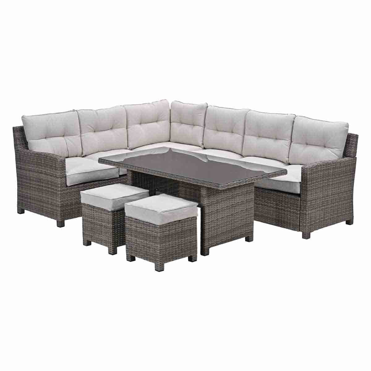 Blue Bird wicker lounge-dining set - links - grijs/ sand - 51Dnspod | Smaakvolle damp – Verzendkosten vrij vanaf 40€ Blue Bird wicker lounge-dining set - links - grijs/ sand - 51Dnspod | Smaakvolle damp – Verzendkosten vrij vanaf 40€