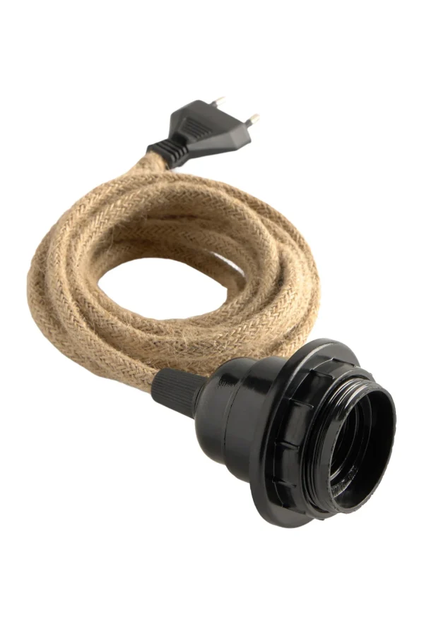 Calma House Jutekabel met E27-lampfitting en CE-stekker Cable - Naturel - E27 250 - 51Dnspod | Smaakvolle damp – Verzendkosten vrij vanaf 40€