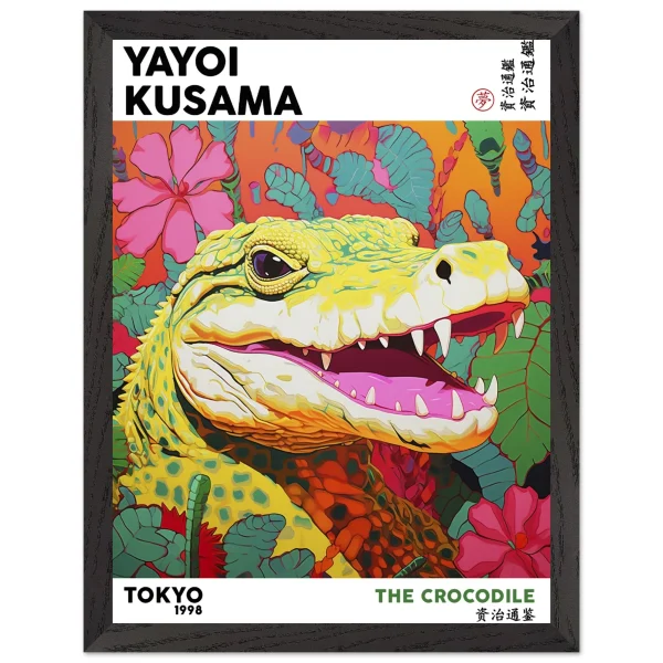 Artfulprints Poster met Lijst Yayoi Kusama - The crocodile - 30x40 cm - Meerkleurig - 51Dnspod | Smaakvolle damp – Verzendkosten vrij vanaf 40€