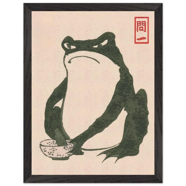Artfulprints Poster met Lijst Matsumoto Hoji - Frog I - 30x40 cm - Groen - 51Dnspod | Smaakvolle damp – Verzendkosten vrij vanaf 40€