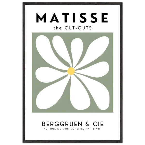Artfulprints Poster met Lijst Matisse – Floral motion - 70x100 cm - Grijs - 51Dnspod | Smaakvolle damp – Verzendkosten vrij vanaf 40€