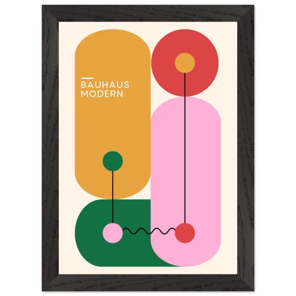 Artfulprints Poster met Lijst Bauhaus - Modern art - A4 21x29.7 cm - Meerkleurig - 51Dnspod | Smaakvolle damp – Verzendkosten vrij vanaf 40€