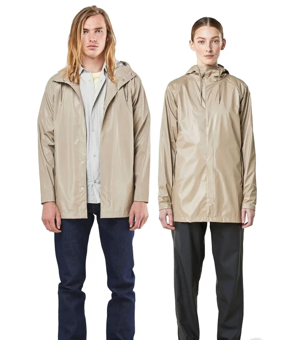 Bui(t)enkansjes! RAINS Short Coat Shiny Beige Sale XS en L - 51Dnspod | Smaakvolle damp – Verzendkosten vrij vanaf 40€