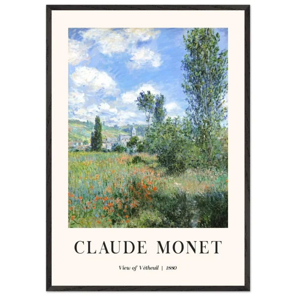 Artfulprints Poster met Lijst Claude Monet - View of Vétheuil II - 70x100 cm - Groen - 51Dnspod | Smaakvolle damp – Verzendkosten vrij vanaf 40€