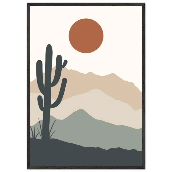 Artfulprints Poster met Lijst Boho – Western calm - 70x100 cm - beige - 51Dnspod | Smaakvolle damp – Verzendkosten vrij vanaf 40€