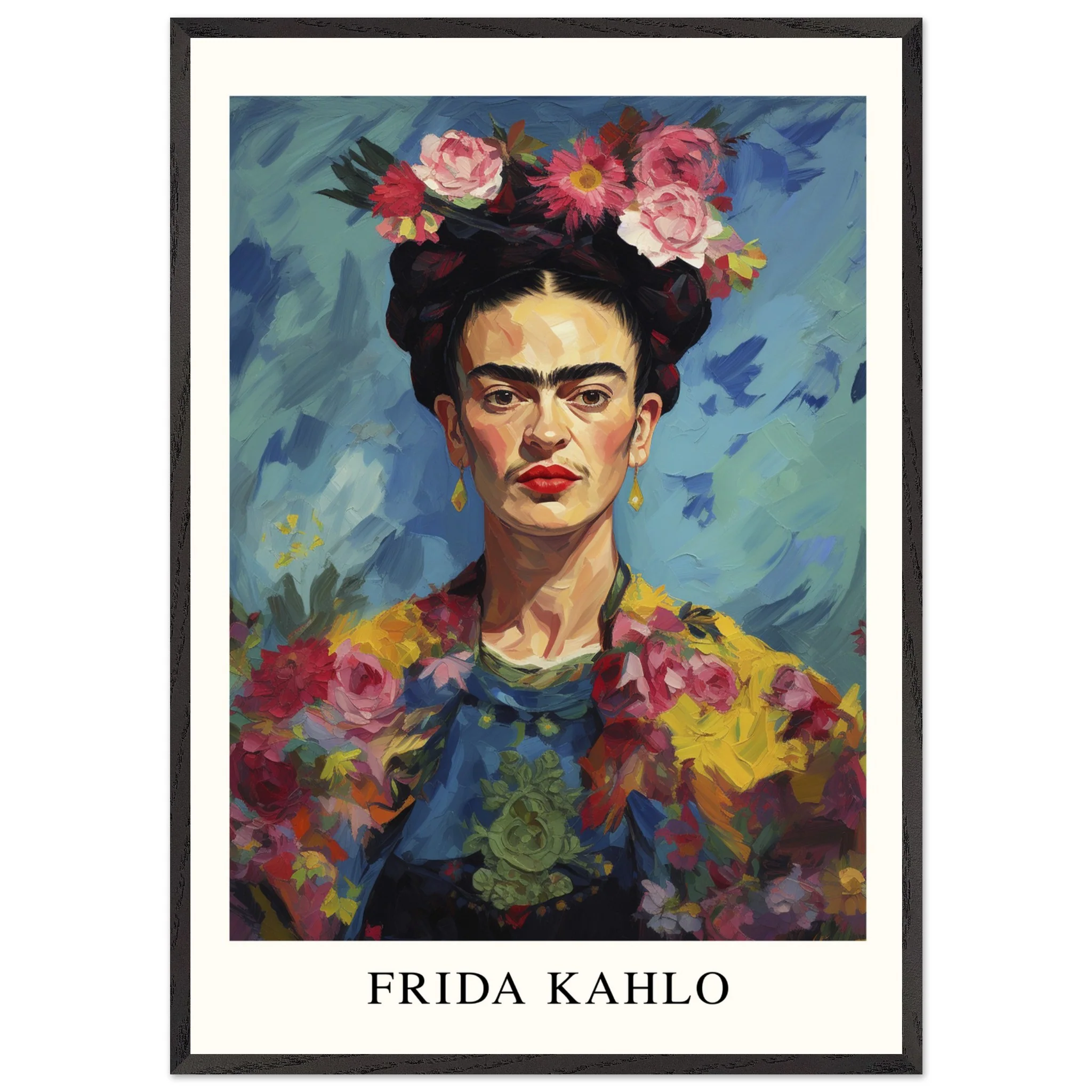 Artfulprints Poster met Lijst Frida Kahlo - Painted floral portrait - 70x100 cm - Meerkleurig - 51Dnspod | Smaakvolle damp – Verzendkosten vrij vanaf 40€ Artfulprints Poster met Lijst Frida Kahlo - Painted floral portrait - 70x100 cm - Meerkleurig - 51Dnspod | Smaakvolle damp – Verzendkosten vrij vanaf 40€
