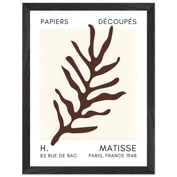 Artfulprints Poster met Lijst Matisse – Ocean flora brown - 30x40 cm - Bruin - 51Dnspod | Smaakvolle damp – Verzendkosten vrij vanaf 40€