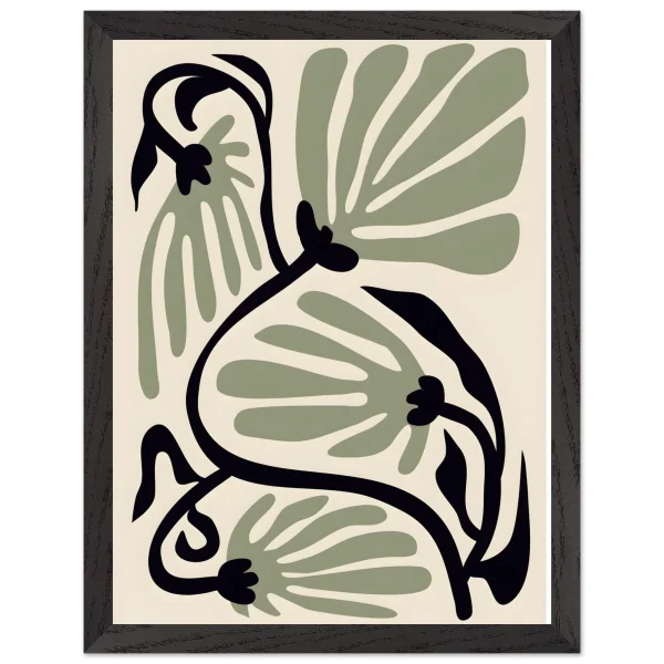 Artfulprints Poster met Lijst Matisse – Ode to a green flower - 30x40 cm - Groen - 51Dnspod | Smaakvolle damp – Verzendkosten vrij vanaf 40€