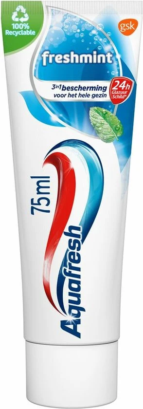 Aquafresh Freshmint 3-in-1 Freshmint Tandpasta - 75 ML - 51Dnspod | Smaakvolle damp – Verzendkosten vrij vanaf 40€ Aquafresh Freshmint 3-in-1 Freshmint Tandpasta - 75 ML - 51Dnspod | Smaakvolle damp – Verzendkosten vrij vanaf 40€
