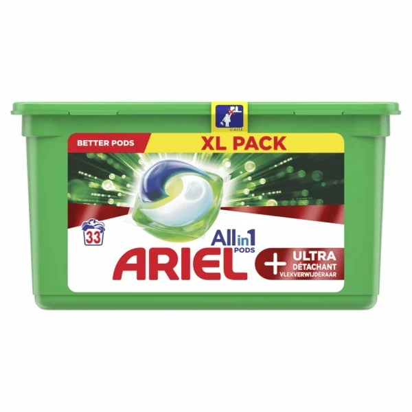 Ariel Wasmiddel Allin1 Pods+ Ultra Vlekverwijderaar - 33 stuks - 51Dnspod | Smaakvolle damp – Verzendkosten vrij vanaf 40€
