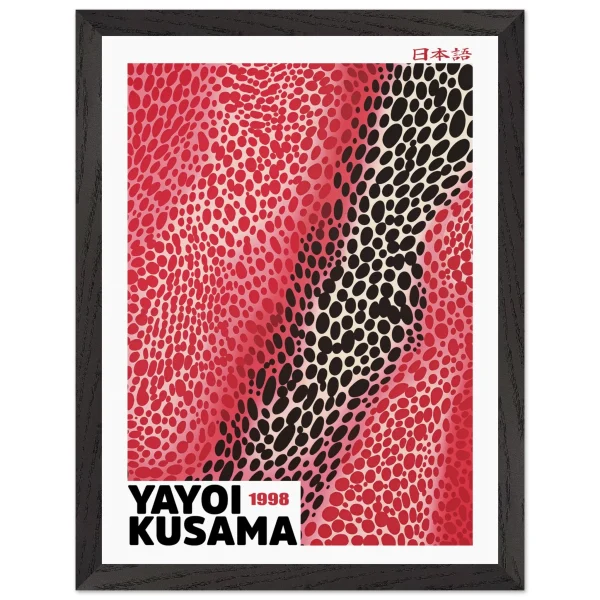 Artfulprints Poster met Lijst Yayoi Kusama - Red sensation - 30x40 cm - Rood - 51Dnspod | Smaakvolle damp – Verzendkosten vrij vanaf 40€