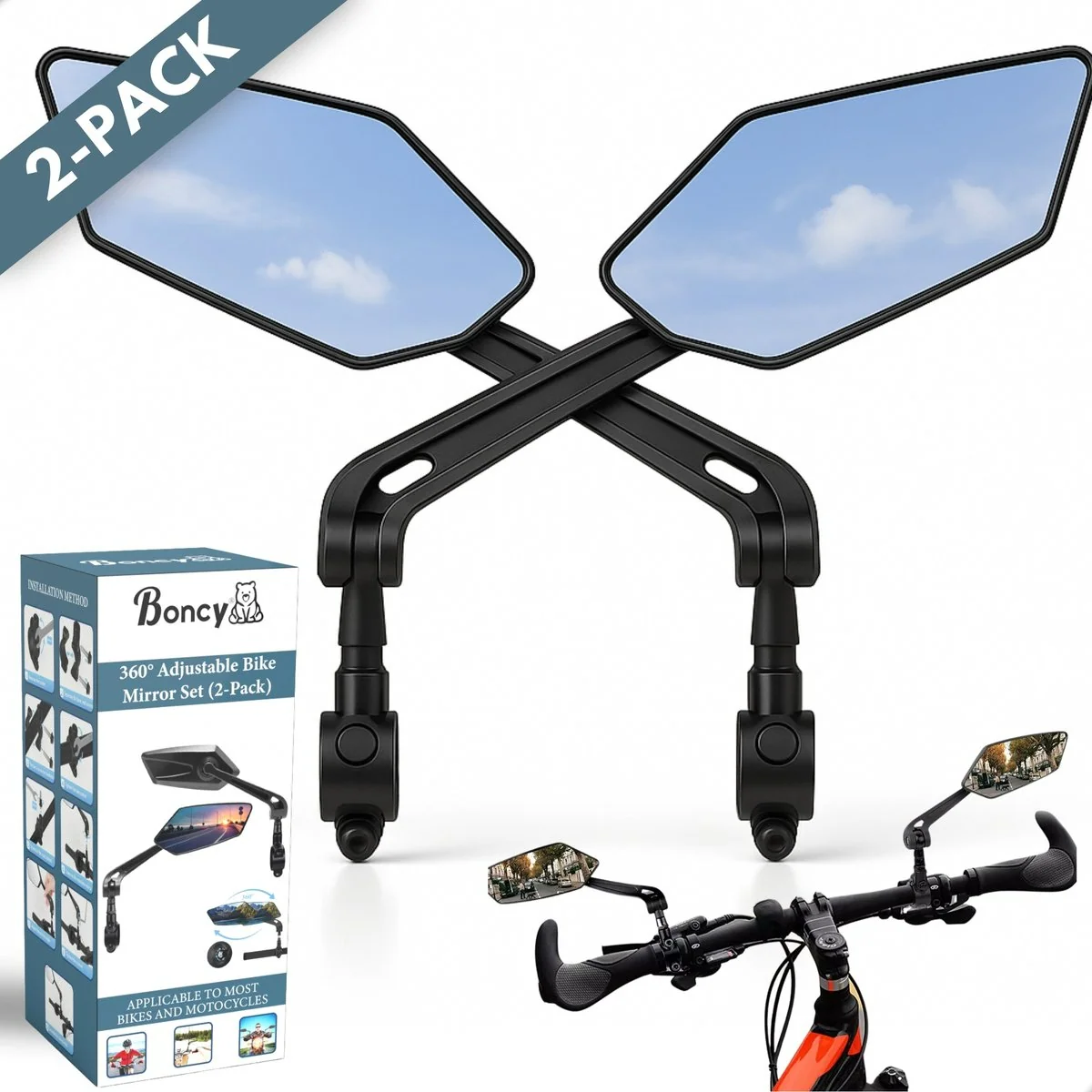 Boncy® Fietsspiegel 2-pack | Buiten Stuur - 51Dnspod | Smaakvolle damp – Verzendkosten vrij vanaf 40€ Boncy® Fietsspiegel 2-pack | Buiten Stuur - 51Dnspod | Smaakvolle damp – Verzendkosten vrij vanaf 40€