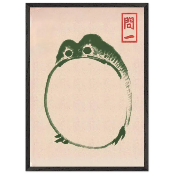 Artfulprints Poster met Lijst Matsumoto Hoji - Frog III - 50x70 cm - Donkergroen - 51Dnspod | Smaakvolle damp – Verzendkosten vrij vanaf 40€