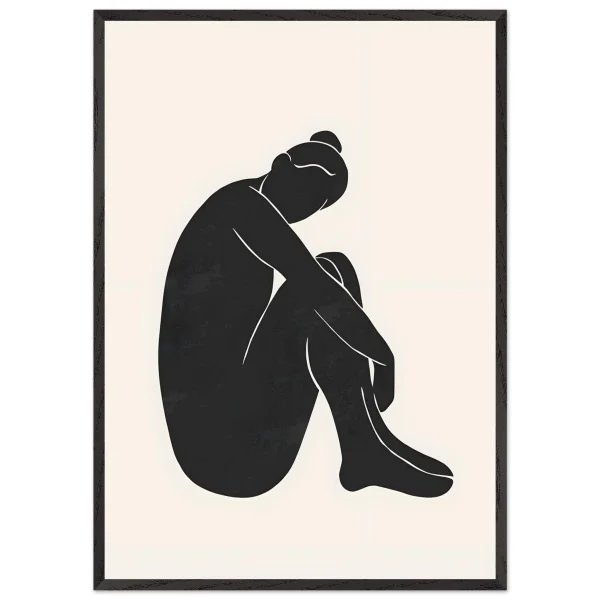 Artfulprints Poster met Lijst Matisse - The shy lady - 70x100 cm - Zwart / Wit - 51Dnspod | Smaakvolle damp – Verzendkosten vrij vanaf 40€