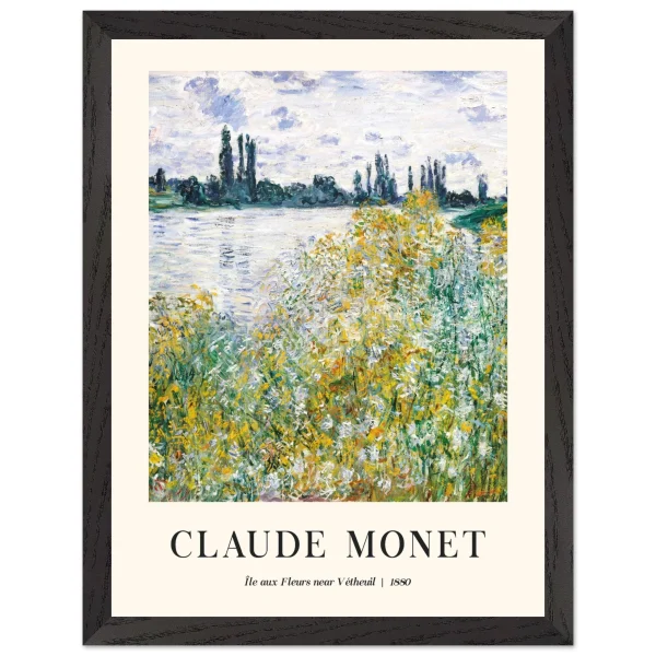 Artfulprints Poster met Lijst Claude Monet - Île aux fleurs near Vétheuil - 30x40 cm - Groen - 51Dnspod | Smaakvolle damp – Verzendkosten vrij vanaf 40€