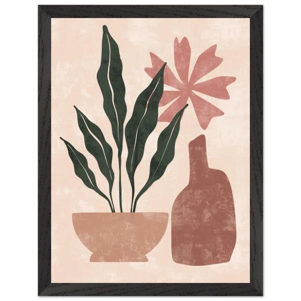 Artfulprints Poster met Lijst Boho – Terracotta greenery - 30x40 cm - Meerkleurig - 51Dnspod | Smaakvolle damp – Verzendkosten vrij vanaf 40€