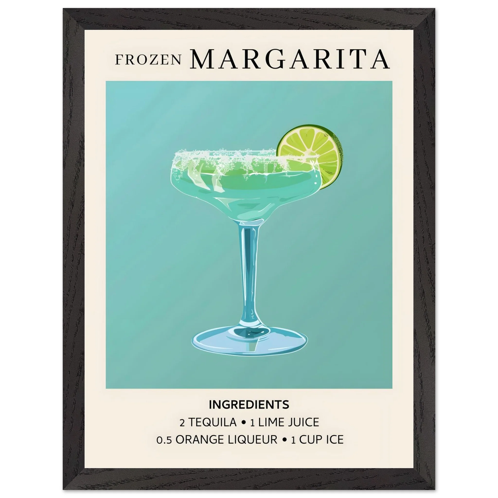 Artfulprints Poster met Lijst Frozen Margarita cocktail II - Ingrediënten - 30x40 cm - Turquoise - 51Dnspod | Smaakvolle damp – Verzendkosten vrij vanaf 40€ Artfulprints Poster met Lijst Frozen Margarita cocktail II - Ingrediënten - 30x40 cm - Turquoise - 51Dnspod | Smaakvolle damp – Verzendkosten vrij vanaf 40€