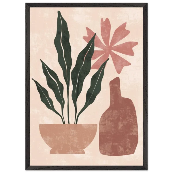 Artfulprints Poster met Lijst Boho – Terracotta greenery - 50x70 cm - Meerkleurig - 51Dnspod | Smaakvolle damp – Verzendkosten vrij vanaf 40€