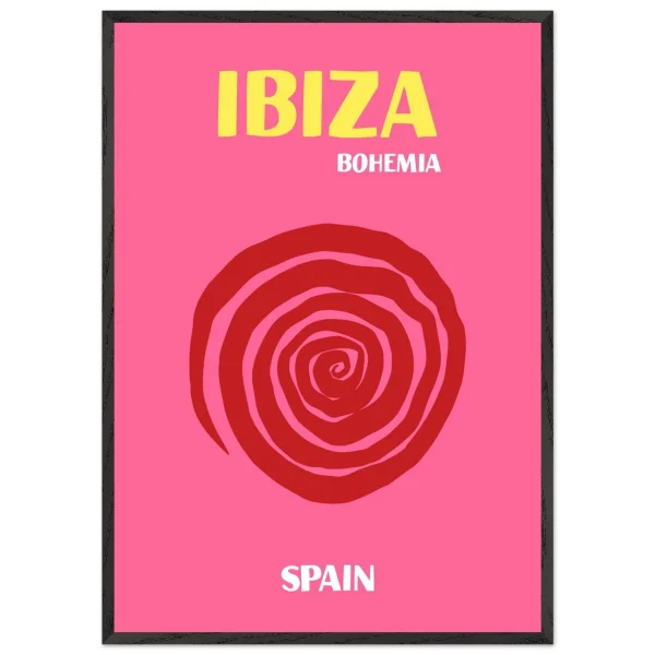 Artfulprints Poster met Lijst Spanje - Ibiza - 70x100 cm - Roze - 51Dnspod | Smaakvolle damp – Verzendkosten vrij vanaf 40€