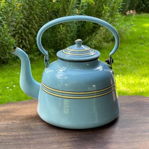 Blauwe emaille theepot / koffiepot - 51Dnspod | Smaakvolle damp – Verzendkosten vrij vanaf 40€