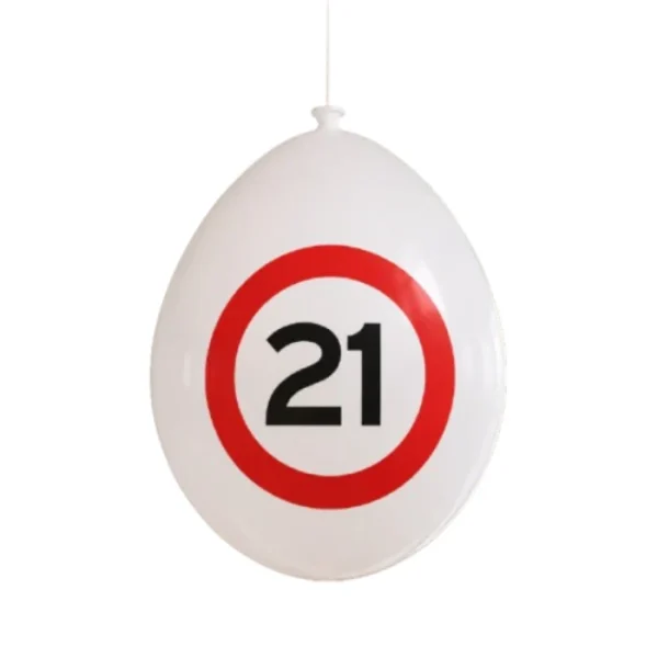 Ballonnen 21 jaar rood/wit 30 cm - 10 stuks - 51Dnspod | Smaakvolle damp – Verzendkosten vrij vanaf 40€