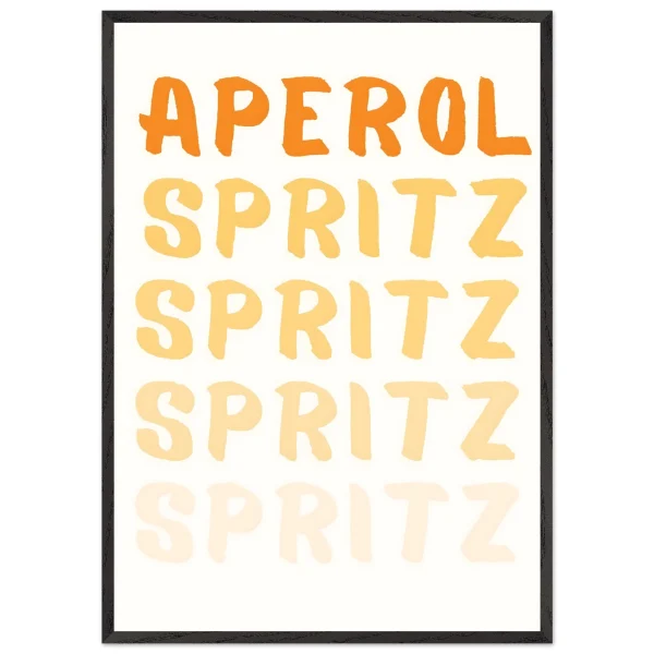 Artfulprints Poster met Lijst Aperol Spritz - Written - 70x100 cm - Oranje - 51Dnspod | Smaakvolle damp – Verzendkosten vrij vanaf 40€