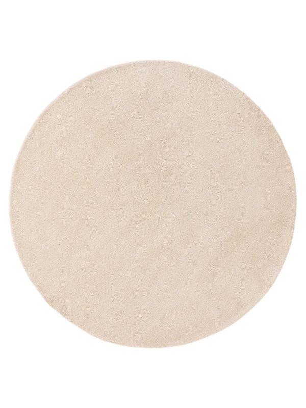benuta wollen vloerkleed Bent - crème - ø 100 cm - 51Dnspod | Smaakvolle damp – Verzendkosten vrij vanaf 40€