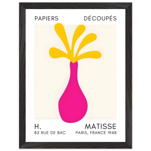 Artfulprints Poster met Lijst Matisse - Ocean flower yellow/pink - 30x40 cm - Meerkleurig - 51Dnspod | Smaakvolle damp – Verzendkosten vrij vanaf 40€