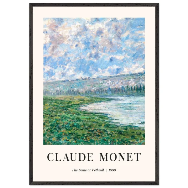 Artfulprints Poster met Lijst Claude Monet - The Seine at Vétheuil - 70x100 cm - Blauw - 51Dnspod | Smaakvolle damp – Verzendkosten vrij vanaf 40€
