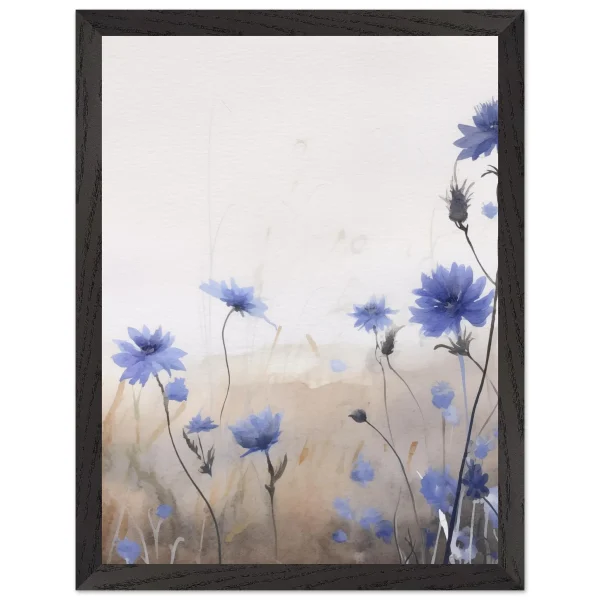 Artfulprints Poster met Lijst Flower aquarel 3 - 30x40 cm - Blauw - 51Dnspod | Smaakvolle damp – Verzendkosten vrij vanaf 40€