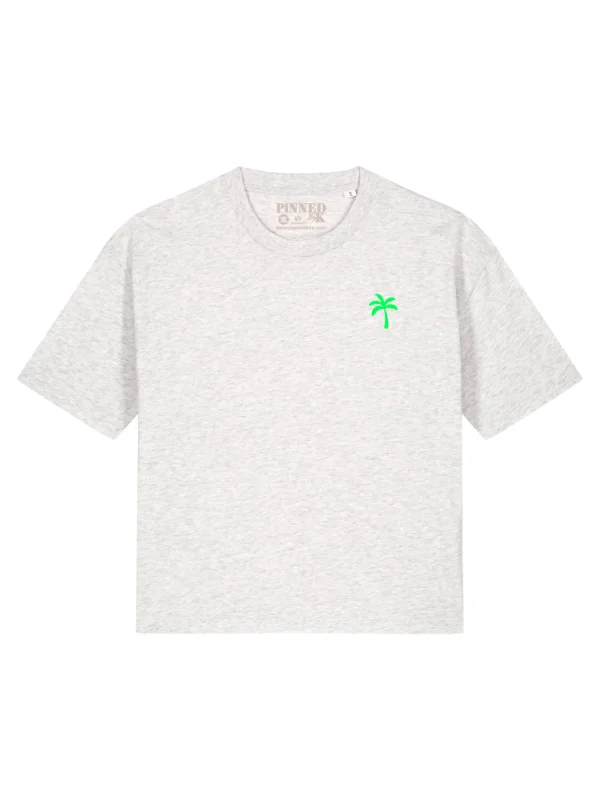 Boxy T-shirt Palm Tree Mini Neon Green Velvet Chest - 51Dnspod | Smaakvolle damp – Verzendkosten vrij vanaf 40€