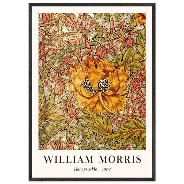 Artfulprints Poster met Lijst William Morris - Wandle - 70x100 cm - Rood - 51Dnspod | Smaakvolle damp – Verzendkosten vrij vanaf 40€